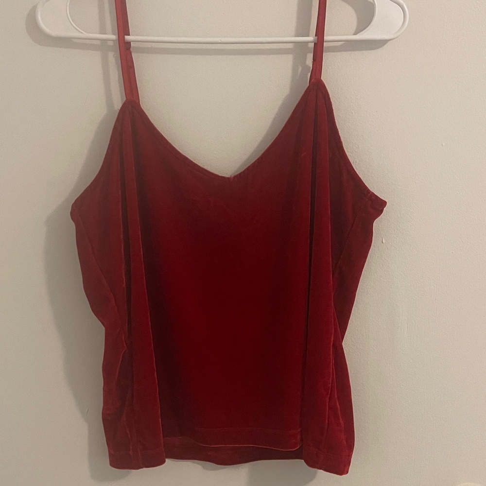 LG Rich Red Velvet Camisole Top